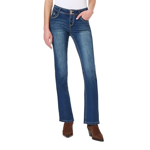 Image of WallFlower Luscious Curvy Bootcut Jeans for Women, Mid-Rise Insta Stretch Denim, Size-Inclusive Juniors Jeans