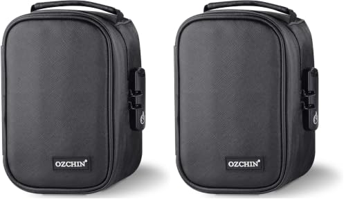 Image of OZCHIN Smell Proof Bag with Combination Lock File Organizer Case Container Medicine Odorless Storage Lock Box Great Gift for Friend (Pack of 2)