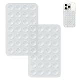 Hlija 2 Pack Suction Cup Phone Case Mount Double-Sided,Silicon Sticky Phone Stand for iPhone and Android, Hands-Free Strong Grip Holder for Selfies and Videos - Tr