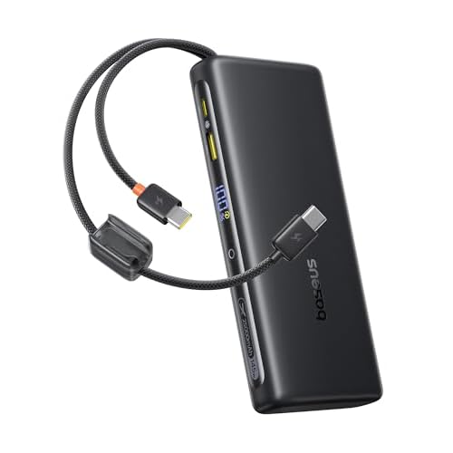 Baseus FC41 145W 25000mAh Powerbank Laptop CCC Zertifizierung, Schnellladen Power Bank mit 2 Integriertem USB-C Kabel, Externe Handyakkus für Macbook Pro, iPhone, Dell, HP, SteamDeck, Samsun