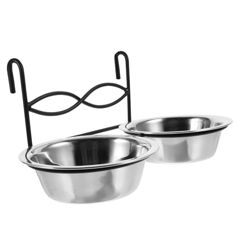 SEWACC ステンレス製吊り下げ鳥用ボウル 小型 鳥かご用フード ウォーターディッシュ 食べこぼし防止設計で掃除簡単 インコ オウム対応