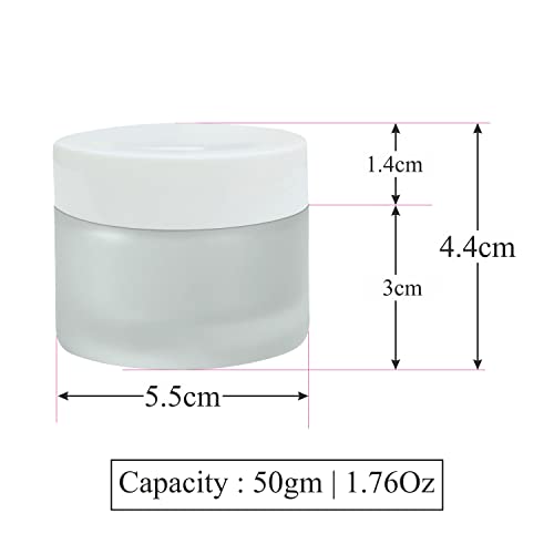 Image of Zenvista Frosted Glass Jar With white color pet Lid-50GM [ZMJ26