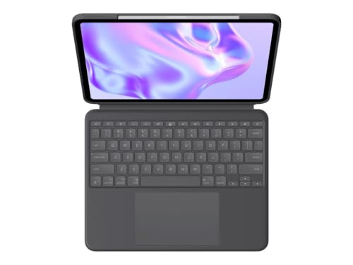 Image of 𝗟𝗢𝗚𝗜𝗧𝗘𝗖𝗛Combo Touch Keyboard Case for i-Pad Air 11-inch M2, M3, 5th Generation | Detachable Backlit Keyboard | Large Multi-Touch Trackpad | Adjustable Kickstand | Oxford Grey | Seller Warranty