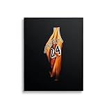 Kobe Bryant Framed Poster 16'x20', Mamba Mentality Canvas Wall Art, Kobe Jersey Framed Wall Art, Motivational Mamba Canvas Wall Decor, La Lakers Artwork, Basketball Player Poster for Home,Office,Gym Decor