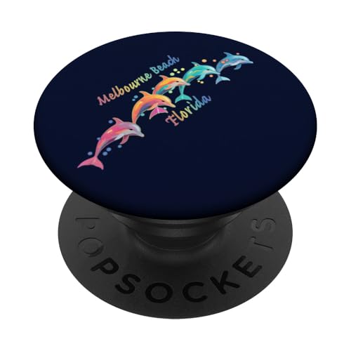 Amante de los delfines Melbourne Beach FL Familia Vacaciones en la playa PopSockets PopGrip Adhesivo