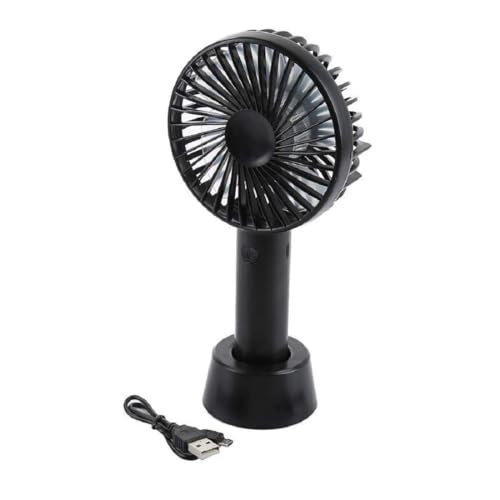 Image of Portable Handheld Fan, USB Rechargeable, 3 Speed Settings, Mini Desk Fan with Stand, Green, for Office Bedroom Outdoor Travel