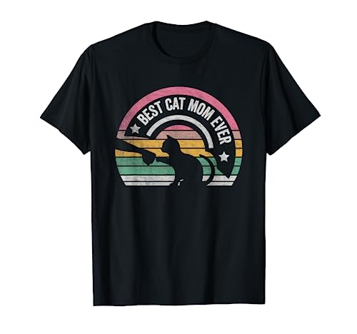Vintage Retro Best Cat Mom T-Shirt