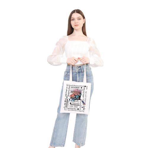 Bolso Tote de Viaje Alaska con Mapa del Estado miniatura 7