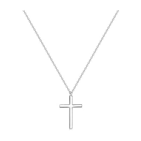 MOMOL Cross Necklace for Women, 18K Gold Plated Stainless Steel Delicate Tiny Cross Pendant Necklace Christian Religious Necklace Cover