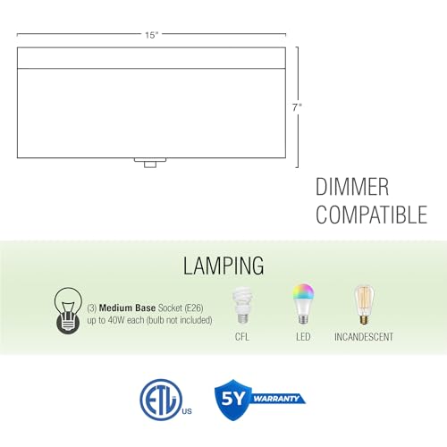 Kira Home Walker 15" Modern Drum Flush Mount Ceiling Light, White Fabric Shade with Frosted Glass Diffuser, 3-Light Close to Ceiling Fixture, Brushed Nickel Finish by Kira Home - Used condition - Image 3