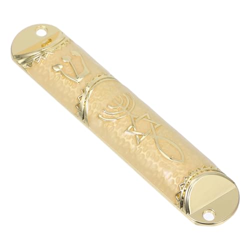 Amosfun Mezuzá De Metal con para Puerta Exterior Decoración Judía Clásica Placa De Mezuzá para Colgar Puerta De Entrada