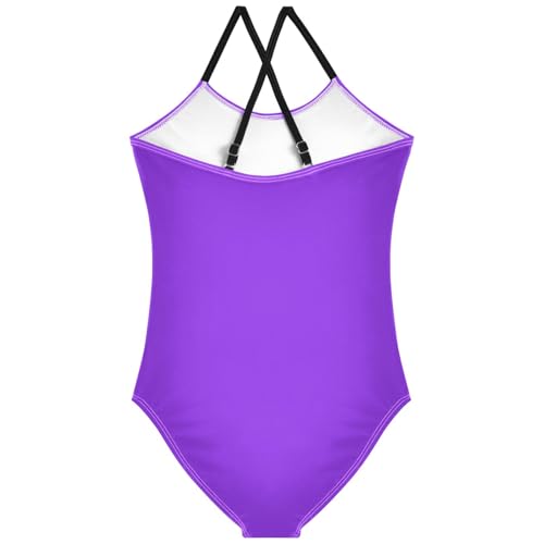 Pigsaly Girls One Piece Swimsuits Violet Kids Cross Back Swimwear Toddler Beach Sport Bathing Suit 3T2