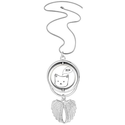 Collier tête de chat ailes d'ange aux finitions soignées et éclat durable