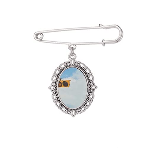 Broche bleue blanche ciel rouge vert M pour fixer vos châles