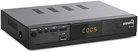 Digital TV Converter Box for Analog TV - AT-163 OTA DVR, PVR Digital TV Recorder and ATSC Tuner Features A Built in USB Port, HDMI and Coaxial Output, Bright LED Clock and is Easy to Use