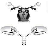 KEMIMOTO Rear View Side Mirrors Long Stem Motorcycle Mirrors 360 Degree Adjustment Chrome for Road King Sportster Street Electra Glide Softail Dyna Road Glide