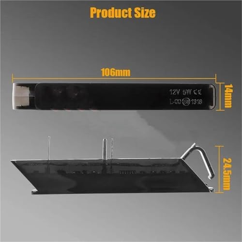 Luz LED secuencial resistente al agua de 12V con intermitente ámbar continuo para retrovisor 3