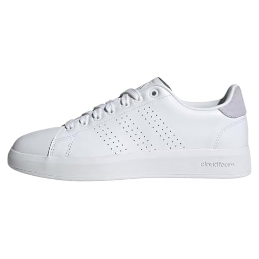 adidas Advantage Premium Leather Shoes, Zapatos Mujer, Cloud White/Cloud White/Silver Dawn, 38 EU