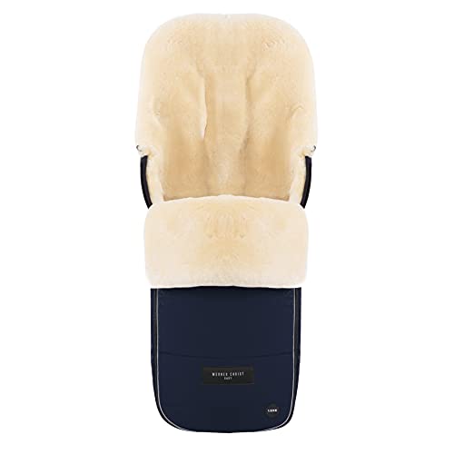 Image of Werner Christ Baby Sheepskin footmuff FLIMS Luxe - Full Medical Sheepskin footmuff for Buggy (from 6 to 36 mo.), Medical Fur, Universal with Long Slits