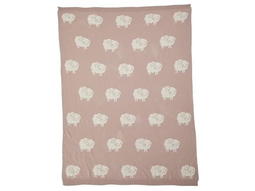 HANS NATUR Bio-Babydecke Schäfchen Rosa, 100% Bio-Baumwolle, GOTS zertifiziert, 80 x 100 cm – Bild 3