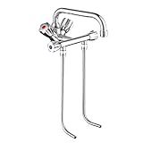 GGM Gastro | BAY400 | Einloch Mischbatterie - mit 2 Unterspülrohren & 1 Schwenkhahn