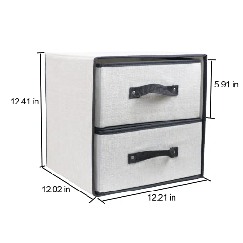 Linen-Closet-Organizer-and-Storage-Fabric-Storage-Drawer-Organizer-with-2-Drawers-for-Underwear-Sock-Bra-Small-Items-Light-Gray