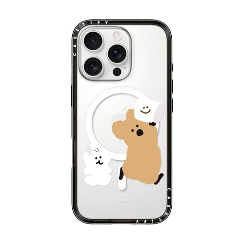 CASETiFY �R���p�N�g iPhone 16 Pro �P�[�X [MagSafe�Ή�/���^ �y��/�ϏՌ�] - MARSH RUN! - �N���A �u���b�N