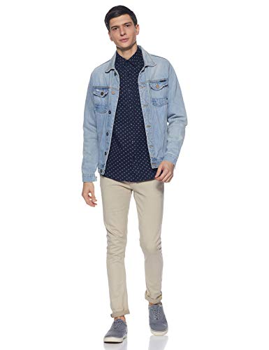 Image of Amazon Brand - Symbol Men's Printed Regular Casual Shirt (AW20-SYM-FS-AOP Navy 3 46)