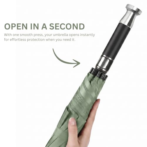Image of ginoya brothers Large Golf Umbrella with UV Protection and Windproof Oversized Canopy, Wooden Handle or Ergonomic Comfort Grip, Quick-Dry Water-Repellent Fabric for Rain and Sun