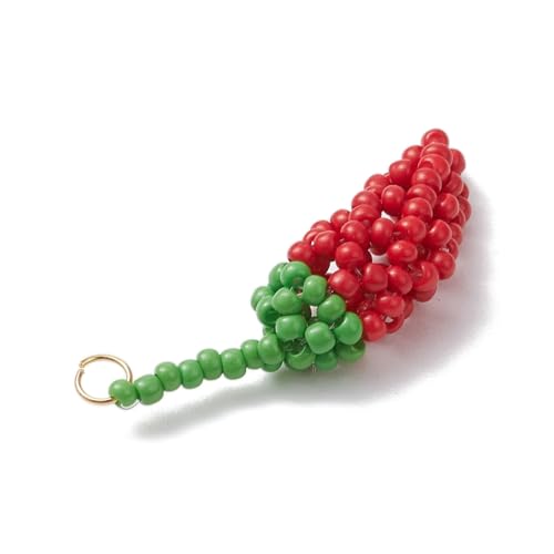 DanLingJewelry 10 pingentes de pimenta picante feitos à mão com sementes de pimenta pequenos pingent