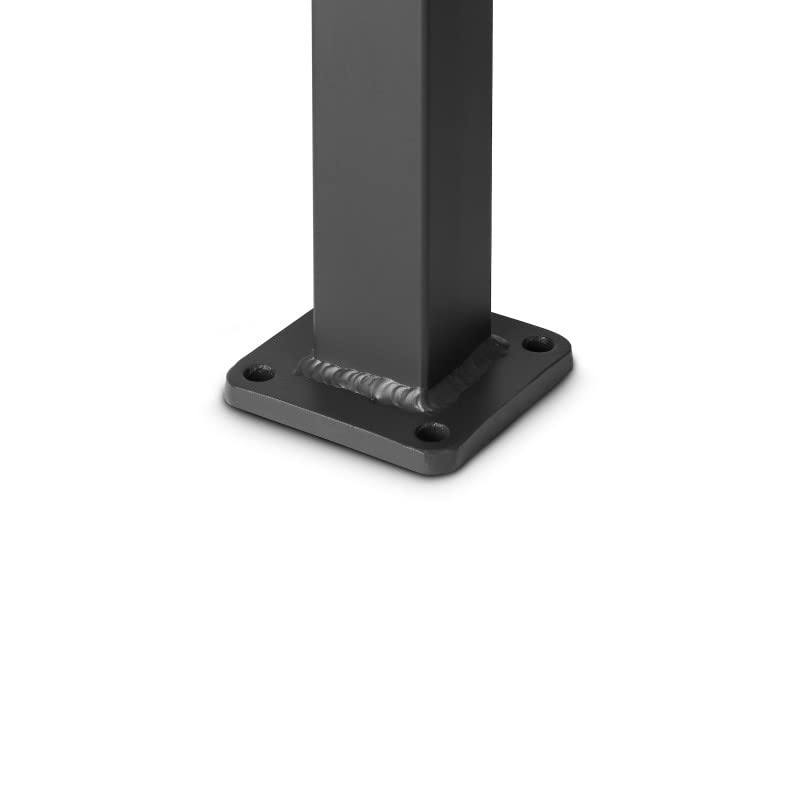 Gardenode Easy Clôture Poteau Aluminium sur Platine avec Chapeau H 86.5 cm Noir