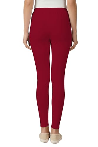 Image of Women's Cotton Lycra Ankle Length Leggings | Regular Rise, Soft 4 Way Stretch Fabric | Casual & Ethnic Wear