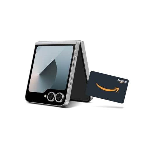 Image of SAMSUNG Galaxy Z Flip 6 AI Cell Phone + $200 Amazon Gift Card + Large Storage Launch Bundle, 512GB Unlocked Android Smartphone, FlexCam Camera, Photo Assist, Camcorder Mode, US Version, 2024, Silver
