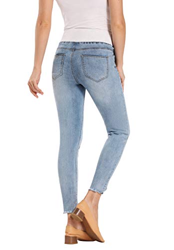 Foucome Women's Maternity Jeans Skinny Ankle Denim Pants Pregnancy Comfy Stretch Jeggings (Blue, S) #TOP1