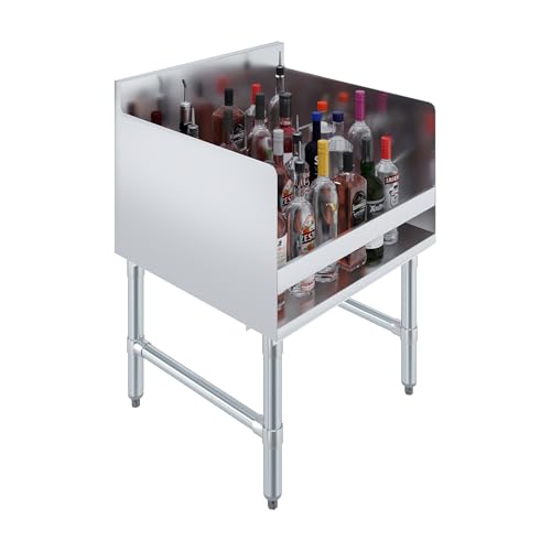 AmGood 22.5 in. x 24 in. x 33 in. Stainless Steel Four-Tier Liquor Display Rack