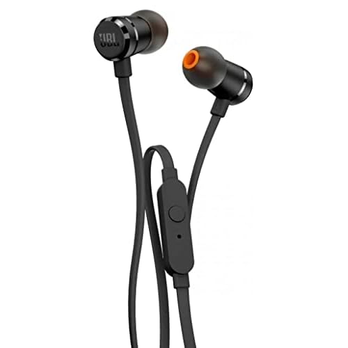 JBL T290 In-Ear Kopfhörer Ohrhörer Hochwertige Aluminium-Ausführung mit 1-Tasten-Fernbedienung und Mikrofon Kompatibel mit Apple und Android Geräten - Schwarz