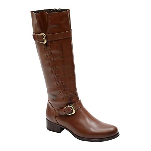 Bota Feminina Montaria Cano Longo Em Couro Legitimo 2422 Tamanho:33;Cor:Cobre