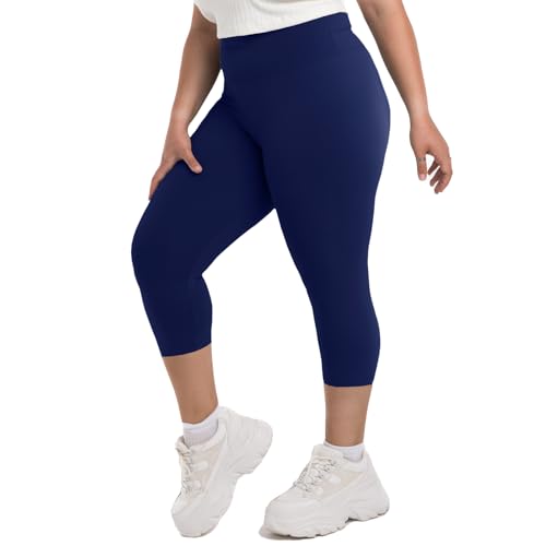 Image of SINOPHANT Plus Size Leggings for Women, High Waisted Tummy Control Buttery Super Soft Black Yoga Pants for Workout Running
