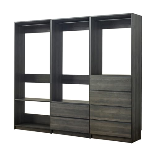 Maykoosh Closet System Organizer - Customizable Walk-in Wardrobe Storage Black/Model BCD 3 Closet