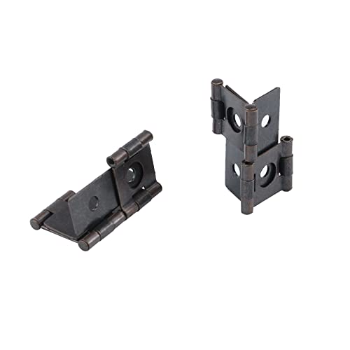 Wdonay 8 Pcs Folding Screen Gate Hinges Double-Acting Door Hinges Iron Retro Style Cabinet Hinges, With Mounting Screws, 1.81" X 1.85", Red Bronze #TOP5