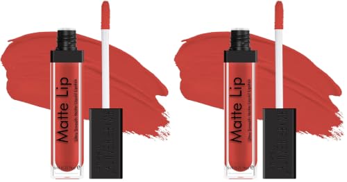 Image of Swiss Beauty Ultra Smooth Matte Lip Liquid Lipstick, Smooth Lip Color, Weightless Finish, Silky Matte Finish, Shade- Ruby Red, 6ml (Pack of 2)