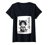 Photo Gallery donna gattino samurai | arte giapponese, carino e kawaii, gatto samurai maglietta con collo a v Photo Gallery donna gattino samurai | arte giapponese, carino e kawaii, gatto samurai maglietta con collo a v