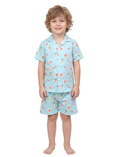 Image of POLKA TOTS Boys 100% Cotton Vacation Wear Co-ord Set | Trendy Printed Shirt & Shorts Combo for Kids | Breathable Summer Beach Outfit for Toddlers & Infants | Lightweight Daily Wear & Night Suit