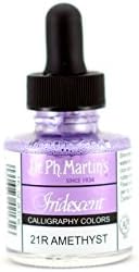 Dr. Ph. Martin's Calligraphy Color Ink - Iridescent Yellow 1 Oz Bottle For Dip Pens & Art Projects