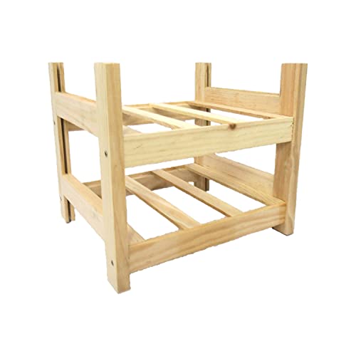 Meyvaser Botellero de Madera Vertical de Pino Apilable en Color Natural para 6 Botellas y con 2 Niveles de Altura. - imagen 4