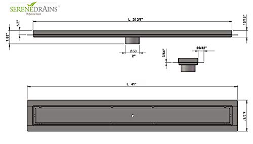 Royal Linear Shower Drain Stainless Steel Tile Insert By Serene Steam 39 #TOP1