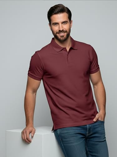 Image of XENOVAURBAN Cotton Polo t Shirt for Man | Regular Fit Solid Color Classic Cotton Polo T-Shirt with Collar for Men