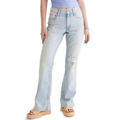 Aéropostale Women's Baggy Barrel Jean, Light WASH