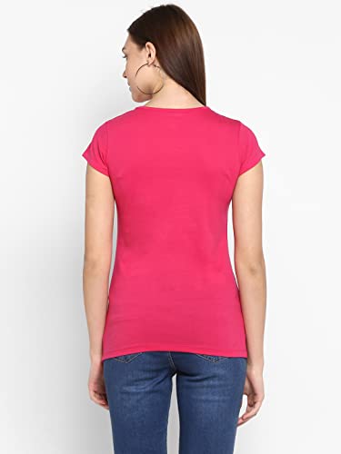 Image of Modeve Women Printed Cotton Blend Half Sleeve Round Neck T-Shirt for Summer
