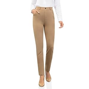 UUE Anzughose für Damen, Business, lässig, Stretch, schmales Bein, zum Anziehen, Arbeitshose, Büro, Elegante Leggings, Hose mit Taschen